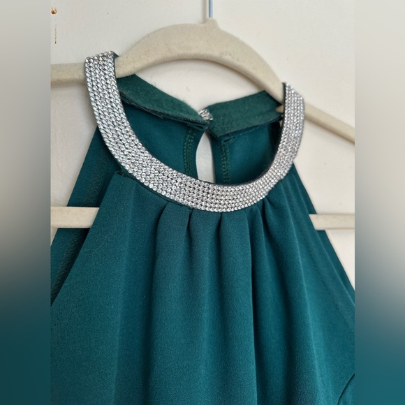 NWT Halter-Neck Midi Dress with Fishtail Hemline - Picture 2 of 3